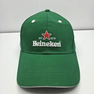 Heineken Green Adjustable Strap Back Hat Embroidered Logo Beer Promo